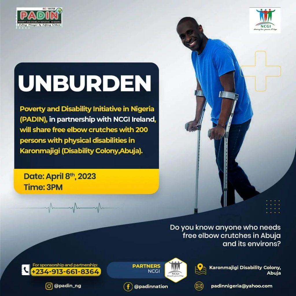 Telemedecine project and free medical outreach at karonmajiji Abuja PADIN Poverty and disability initiative in Nigeria Disability initiatives to the disabled